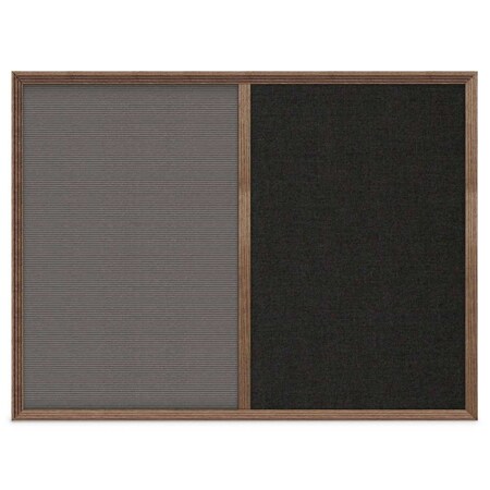 United Visual Products Enclosed Corkboard, 1 Door, 72"x36", 4" Fra, UV3425-WHITE-DRKSPR UV3425-WHITE-DRKSPR